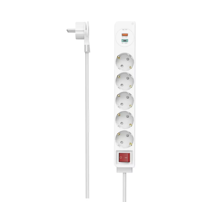 Hama 00223186 maitinimo ilgintuvas 1,4 m 5 kintamosios srovės lizdai (-ų) Vidinis Baltas