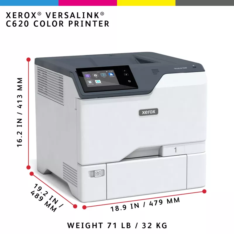 Xerox VersaLink C620 A4 50ppm Duplex spausdintuvas PS3 PCL5e/6 2 padėklai 650 lapų