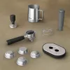 Espreso aparatas KRUPS XP801T pusiau automatinis su įmontuotu malūnėliu, 3 L vandens bakelis, 2 puodelių išpylimas, juoda / nerūdijantis plienas