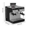 Espreso aparatas KRUPS XP801T pusiau automatinis su įmontuotu malūnėliu, 3 L vandens bakelis, 2 puodelių išpylimas, juoda / nerūdijantis plienas
