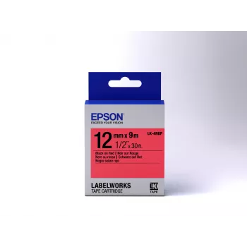 Epson Label Cartridge Pastel LK-4RBP Juoda/Red 12mm (9m)