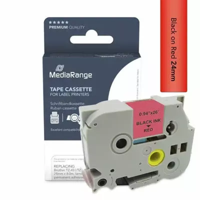 Etikečių gamybos juostelė MediaRange MRBTZ451 suderinama su Brother TZ-451