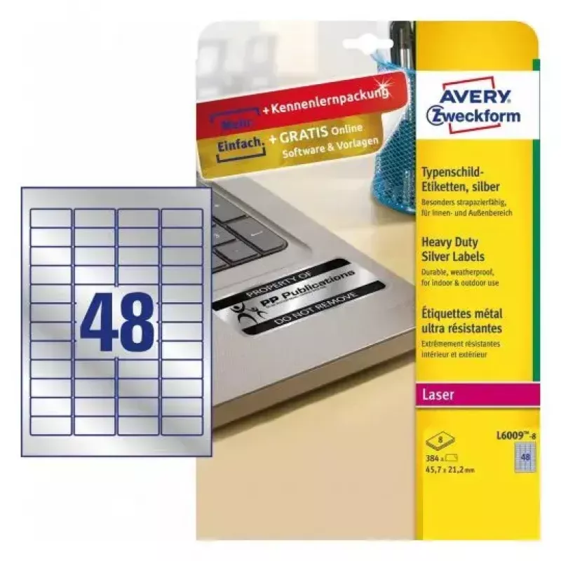 Lipnus spausdintuvo etiketė Avery L6009-8