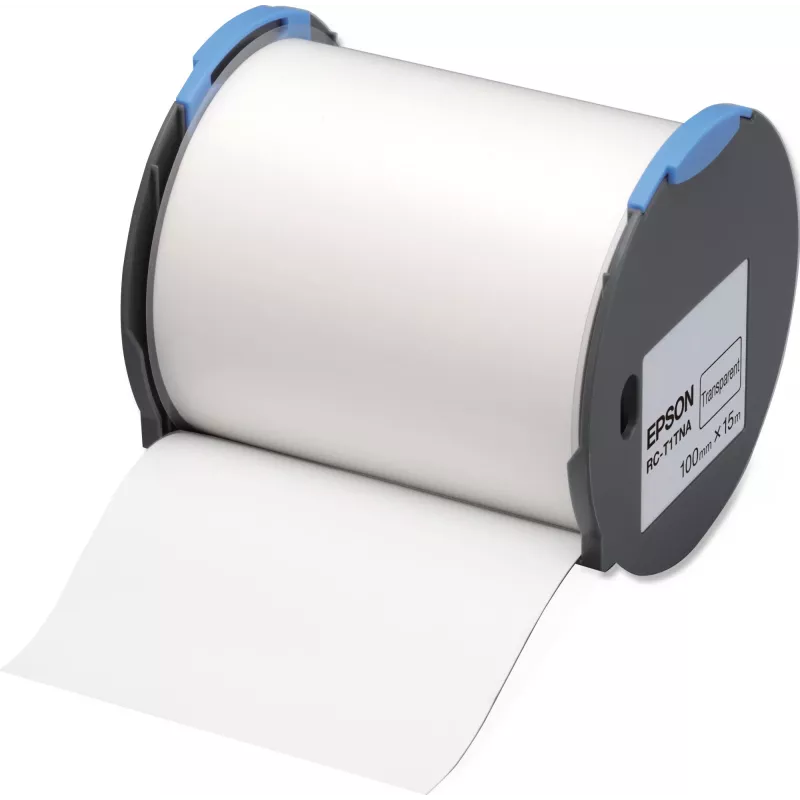 Permatoma juosta 100 mm, skirta „Epson LabelWorks Pro100“ (RC-T1TNA) – 10 cm x 15 m