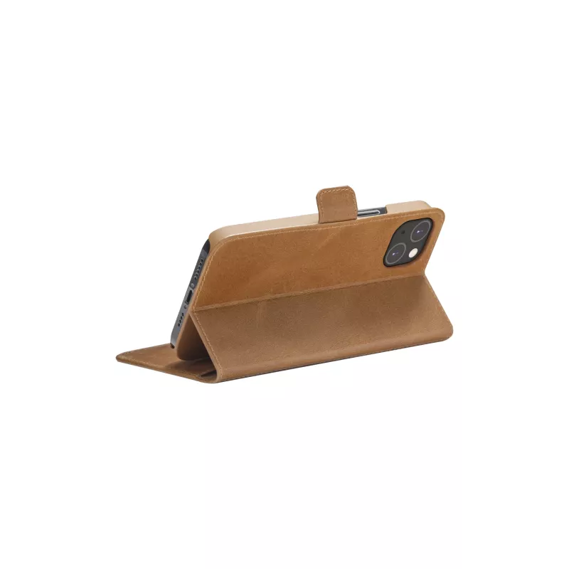 Piniginės tipo dėklas dbramante1928 iPhone 14 Plus Tan 3 kortelių kišenės