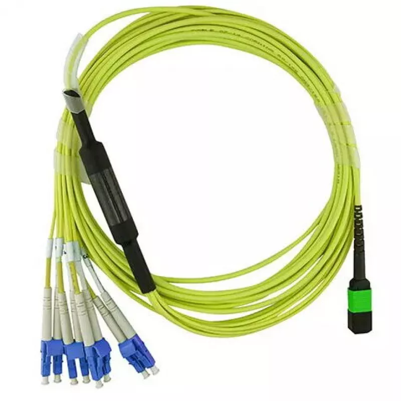 Šviesolaidinis kabelis MPO 4x LC BlueOptics CBL-MPO12-4LC-SMF-10M 10m G.657.A1