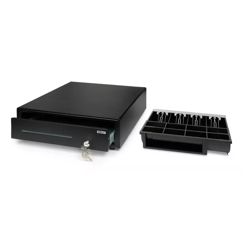 Elektroninis pinigų stalčius Safescan SD-4141, plieninis korpusas, juodas, 410×415×115 mm, komplekte 6 raktai