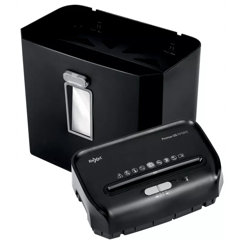 Rexel ProMax RPS812 juostinio pjovimo popieriaus smulkintuvas P2, juostinis smulkinimas, 22 cm, 6 mm, 12 l, 88 lapai, 58 dB