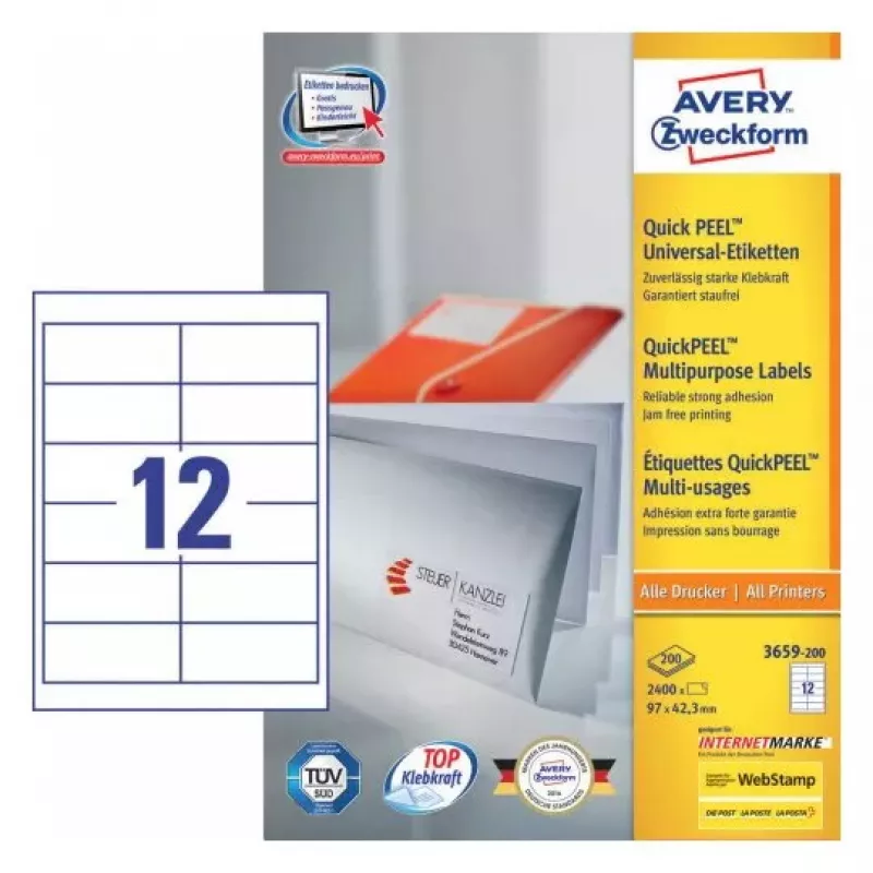 Lipnios etiketės AVERY 3659-200