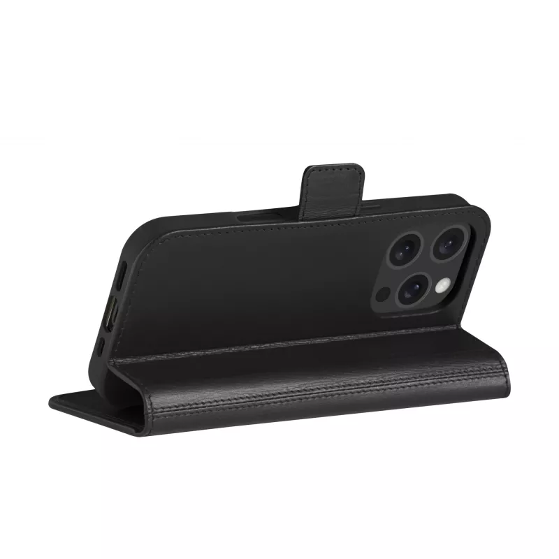 Folipas dbramante1928 iPhone 16 Pro juodos spalvos su 3 kortelių kišenėmis