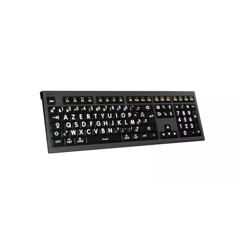 „Logickeyboard“ USB AZERTY prancūziška klaviatūra LKB-LPWB-A2M-FR, laidinė, žirkliniai jungikliai
