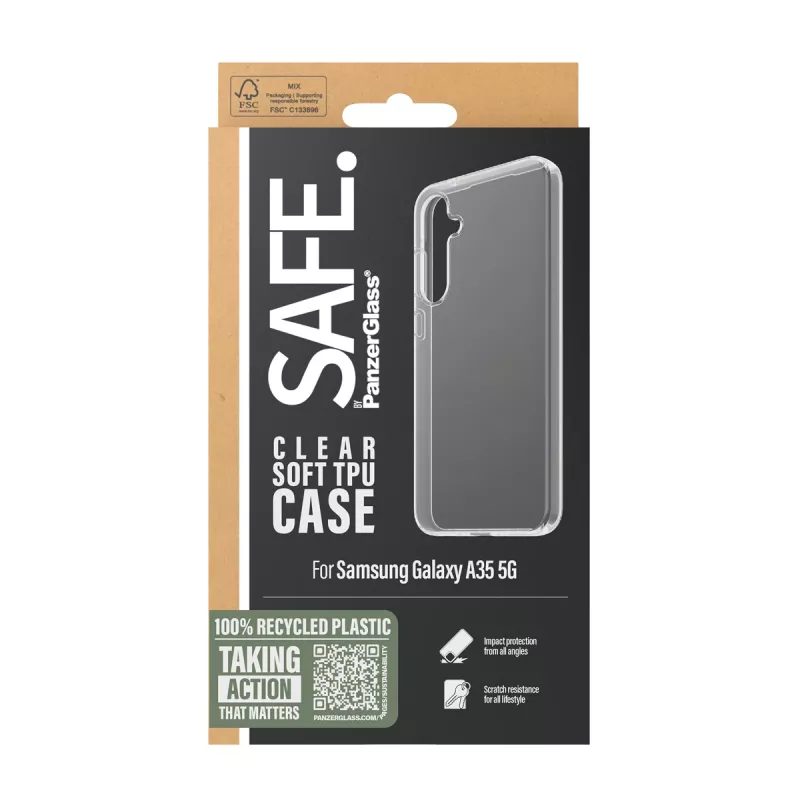 PanzerGlass SAFE. by ® TPU dėklas Samsung Galaxy A35 5G | Skaidrus