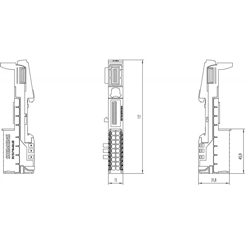 Siemens 6ES7193-6BP00-0BA0 elektros gnybtai