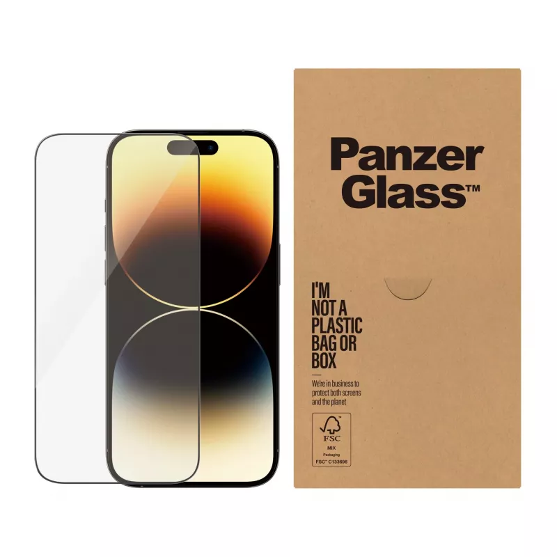 Ekrano apsauga PanzerGlass Apple iPhone 14 Pro Ultra-Wide Fit, atspari įbrėžimams ir smūgiams