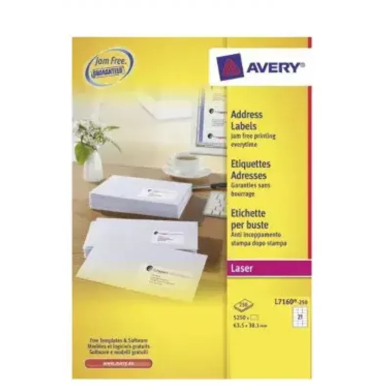 Lipnusis etikečių lapas Avery L7160-250