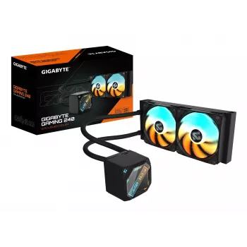 Skystas procesoriaus aušintuvas GIGABYTE GAMING 240 — 2x120mm ARGB, LGA1851/AM5 lizdas