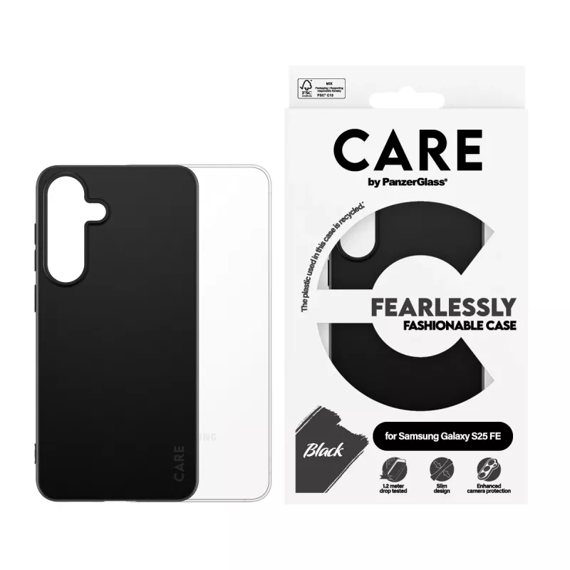 PanzerGlass CARE™ by ® TPU dėklas, juodas, Samsung Galaxy S25 FE 5G