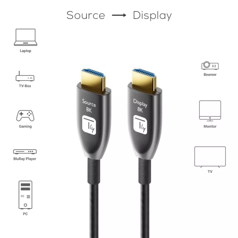 Techly ICOC HDMI-HY8-030 HDMI kabelis 30 m HDMI Type A (Standard) Juoda