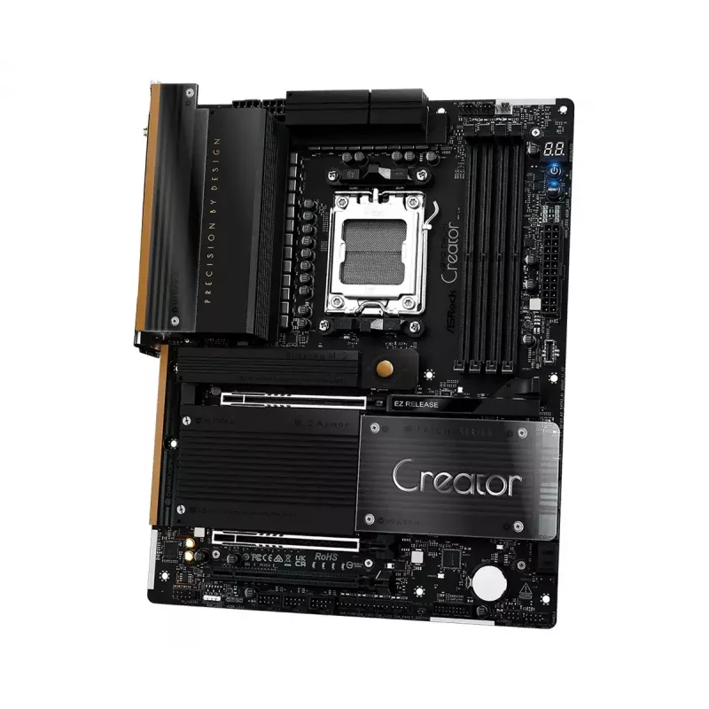 Pagrindinė plokštė ASRock X870 Taichi Creator ATX — AMD X870, lizdas AM5, DDR5, 4 DIMM, 256 GB, 10 Gb Ethernet, Wi‑Fi 7