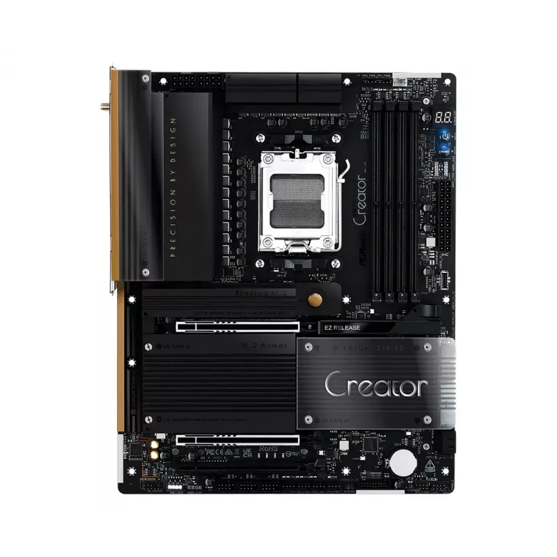 Pagrindinė plokštė ASRock X870 Taichi Creator ATX — AMD X870, lizdas AM5, DDR5, 4 DIMM, 256 GB, 10 Gb Ethernet, Wi‑Fi 7