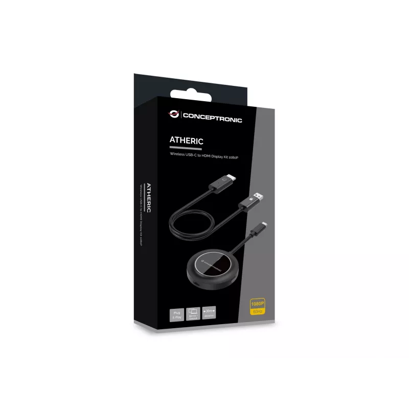 Conceptronic ATHERIC01B belaidis USB-C į HDMI ekrano rinkinys 1080P