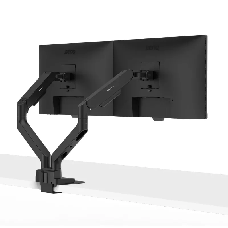 Monitoriaus laikiklis BenQ BDH01 Dual reguliuojamo aukščio, juodas, suderinamas su VESA