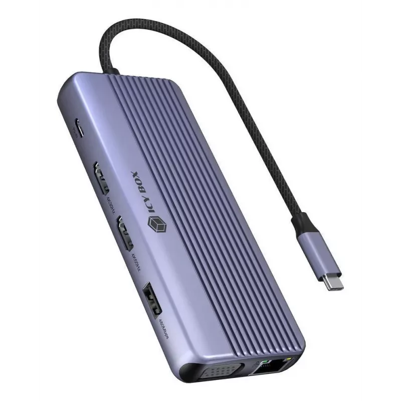 ICY BOX IB-DK4062-CPD laidinis USB 3.2 Gen 1 (3.1 Gen 1) Type-C antracito spalvos