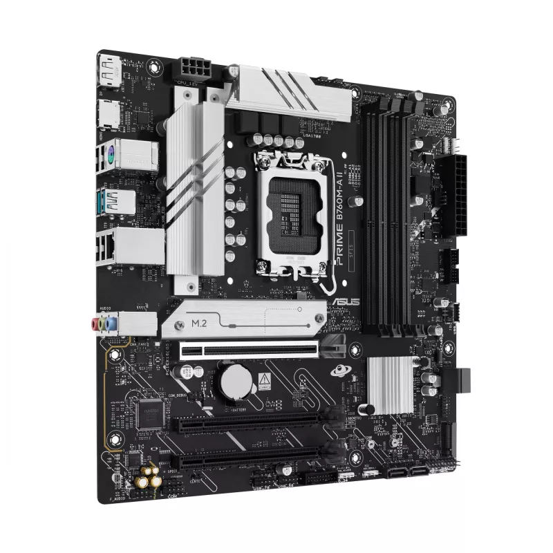 Motininė plokštė ASUS PRIME B760M-A II-CSM — Intel B760, LGA1700, microATX, DDR5, iki 256 GB, M.2/PCIe 4.0/SATA III, 2,5Gb Ethernet
