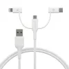 dbramante1928 re-charge - 3in1 kabelis – USB A į USB-A, C ir Lightning, baltas