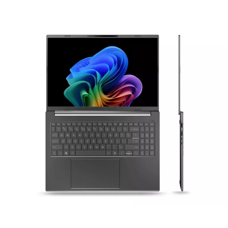 Nešiojamas kompiuteris Acer Aspire 16 AI A16-61M-R473 — 16 colių WUXGA+ ekranas, AMD Ryzen AI 5 330 3,4 GHz, 16 GB LPDDR5x, 512 GB SSD, Windows 11 Home, pilka