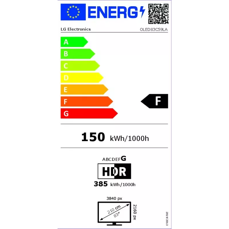 LG OLED evo OLED83C59LA 2,11 m (83 colių) 4K Ultra HD išmanusis televizorius „Wi-Fi“ juodos spalvos