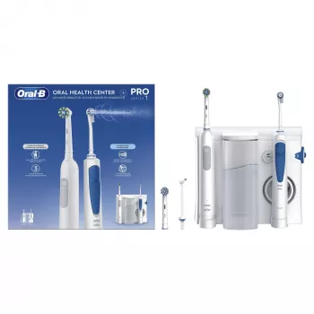Oral-B Idropulsore Health Center suaugusiems skirtas rotaciniu būdu virpantis dantų šepetėlis mėlynas, baltas