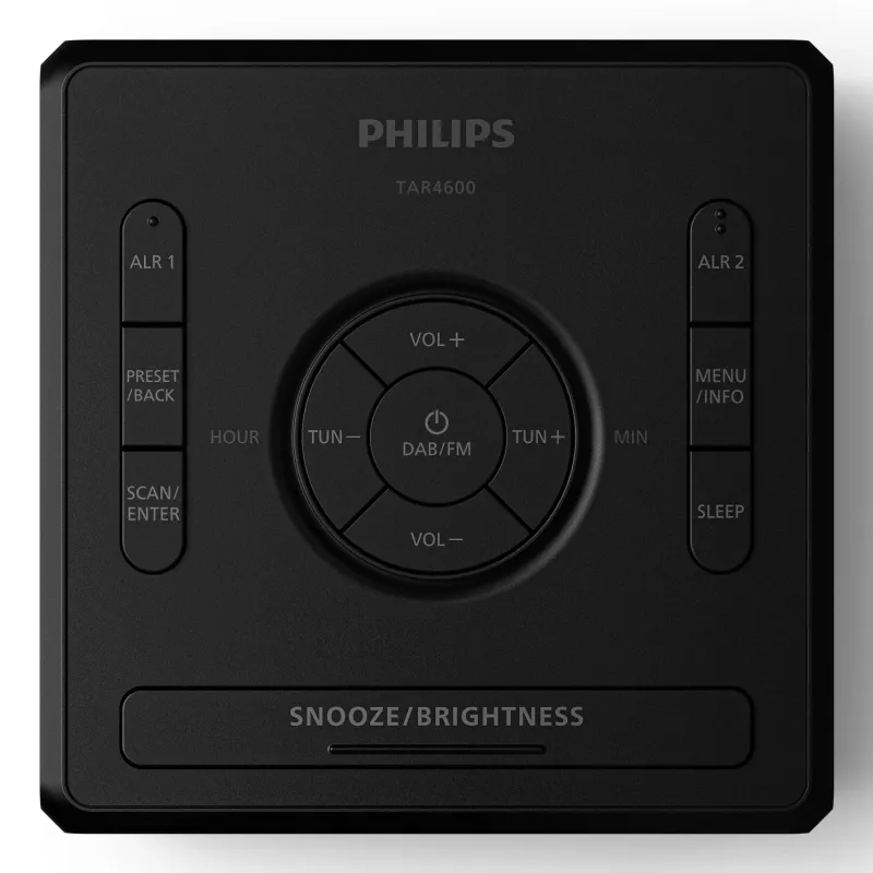 Skaitmeninis žadintuvas Philips TAR4600/10 juodas LCD maitinamas iš tinklo / baterijų