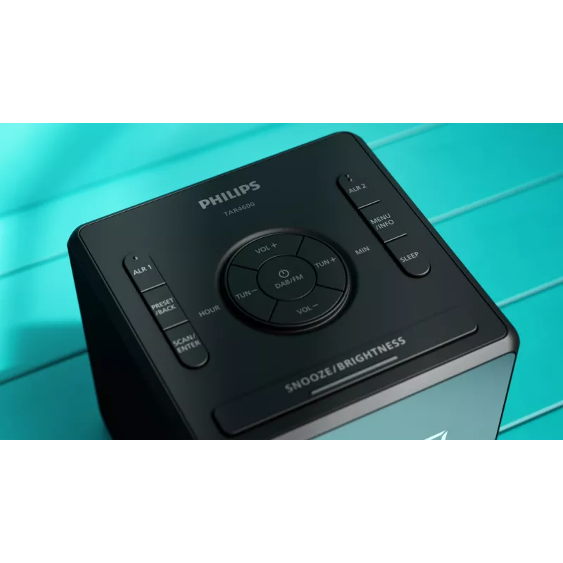 Skaitmeninis žadintuvas Philips TAR4600/10 juodas LCD maitinamas iš tinklo / baterijų