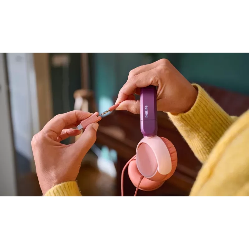 Philips 2000 serijos TAK2000MP/00 ausinės / laisvų rankų įranga Laidinės Ant galvos Skambučiai / Muzika USB-C Oranžinė, Violetinė, Rožinė