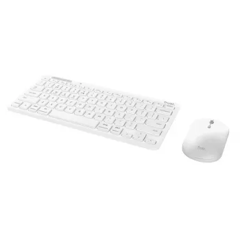 Klaviatūros ir pelės rinkinys TRUST Lyra Mini Wireless QWERTZ (RF + Bluetooth) baltas, vokiškas išdėstymas