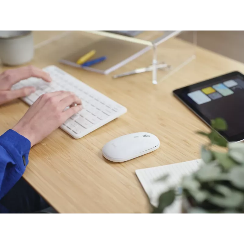 Klaviatūros ir pelės rinkinys TRUST Lyra Mini Wireless QWERTZ (RF + Bluetooth) baltas, vokiškas išdėstymas