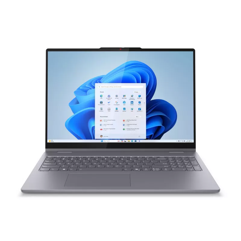 Lenovo IdeaPad 5 2-in-1 16IAL10 Intel Core Ultra 5 225U hybridinis (2-i-1) 40,6 cm (16 colių) lietimui jautrus ekranas WUXGA 16 GB LPDDR5x-SDRAM 1 TB SSD Wi-Fi 7 (802.11be) Windows 11 Home vokiška pilka