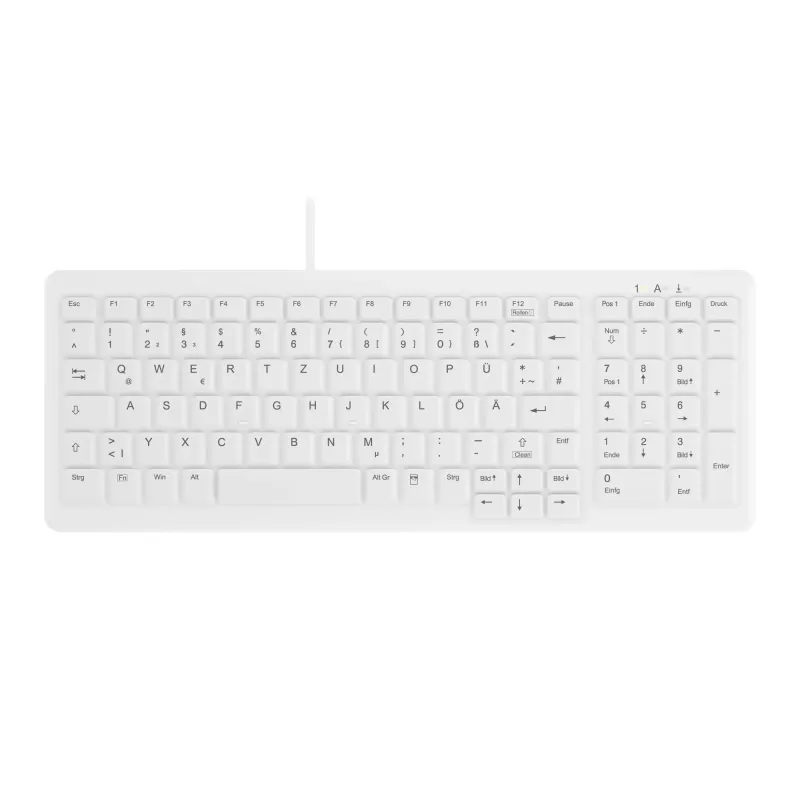 Contour Design Active Key Contour ClassicClean medicininė klaviatūra IP68 kompaktiška laidinė balta DE C7000