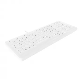 Contour Design Active Key Contour ClassicClean medicininė klaviatūra IP68 kompaktiška laidinė balta DE C7000