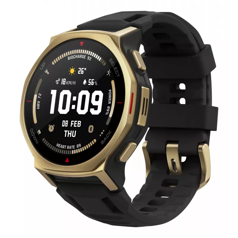Amazfit T-rex 3 Pro 3,35 cm (1,32 colio) AMOLED 44 mm skaitmeninis 466 x 466 pikselių jutiklinis auksinis Wi-Fi GPS (palydovinis)