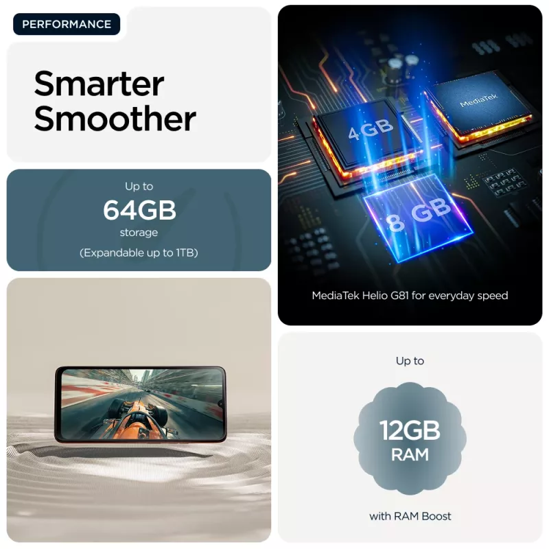Išmanusis telefonas Motorola moto g06 6,88 col. LCD 120Hz 4GB/128GB mėlynas, MediaTek Helio G81, 50MP, 5200mAh, Dual SIM, IP64