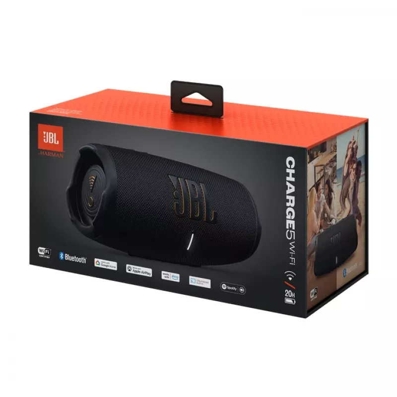 JBL Charge 5 Wi-Fi stereofoninis nešiojamasis garsiakalbis juodas 40 W