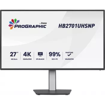 iiyama PROGRAPHIC HB2701UHSNP-B1 kompiuterio monitorius 68,6 cm (27 colių) 3840 x 2160 pikselių 4K Ultra HD LCD juodas