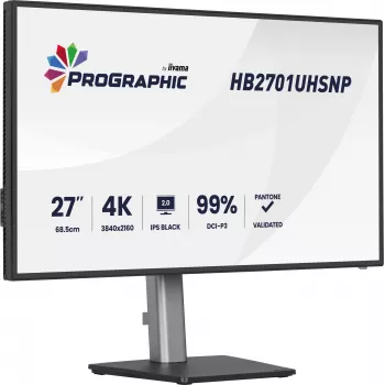 iiyama PROGRAPHIC HB2701UHSNP-B1 kompiuterio monitorius 68,6 cm (27 colių) 3840 x 2160 pikselių 4K Ultra HD LCD juodas