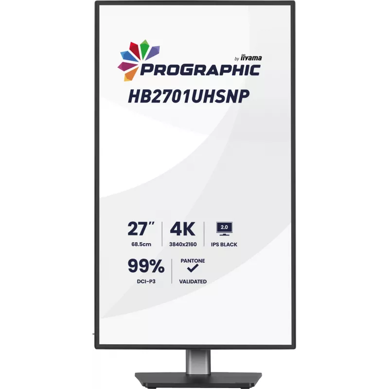 iiyama PROGRAPHIC HB2701UHSNP-B1 kompiuterio monitorius 68,6 cm (27 colių) 3840 x 2160 pikselių 4K Ultra HD LCD juodas