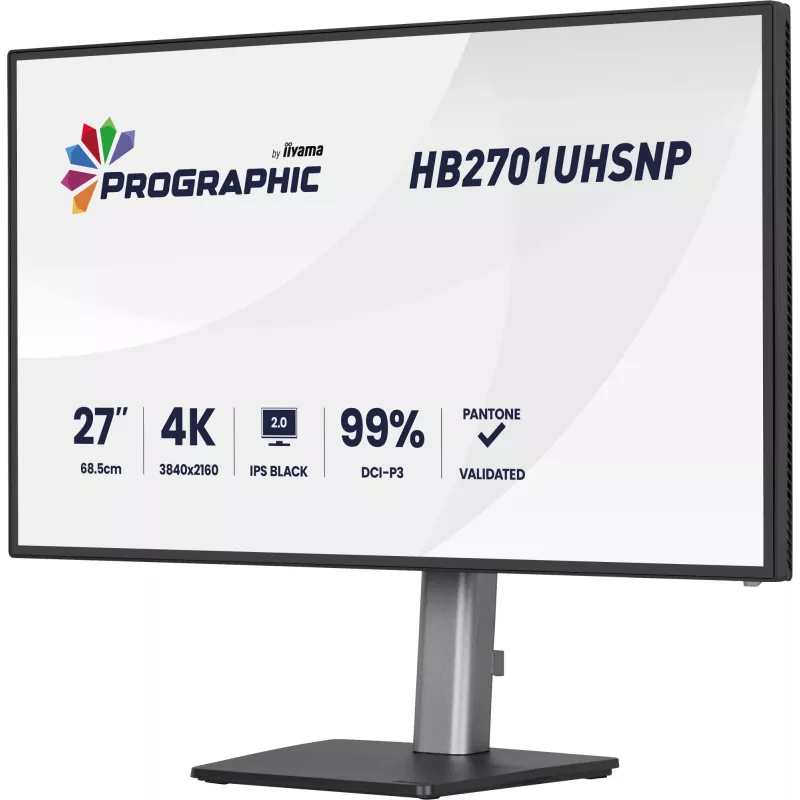 iiyama PROGRAPHIC HB2701UHSNP-B1 kompiuterio monitorius 68,6 cm (27 colių) 3840 x 2160 pikselių 4K Ultra HD LCD juodas
