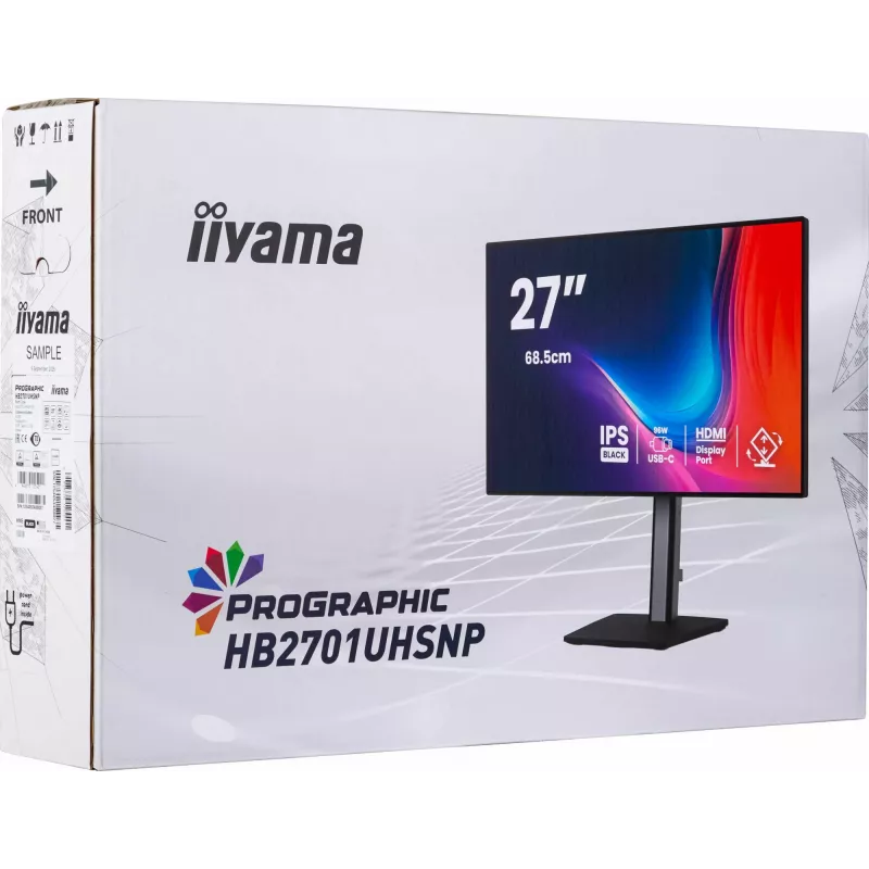 iiyama PROGRAPHIC HB2701UHSNP-B1 kompiuterio monitorius 68,6 cm (27 colių) 3840 x 2160 pikselių 4K Ultra HD LCD juodas