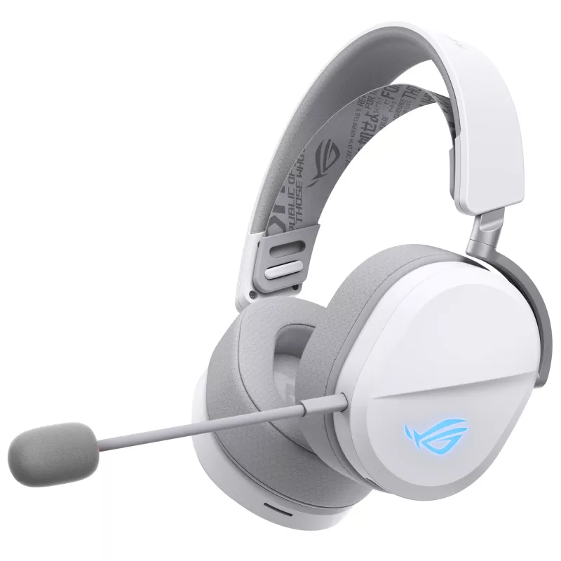 ASUS ROG Pelta ausinės su laidu ir belaidžiu ryšiu, ant galvos, žaidimams, USB Type-C, Bluetooth, baltos
