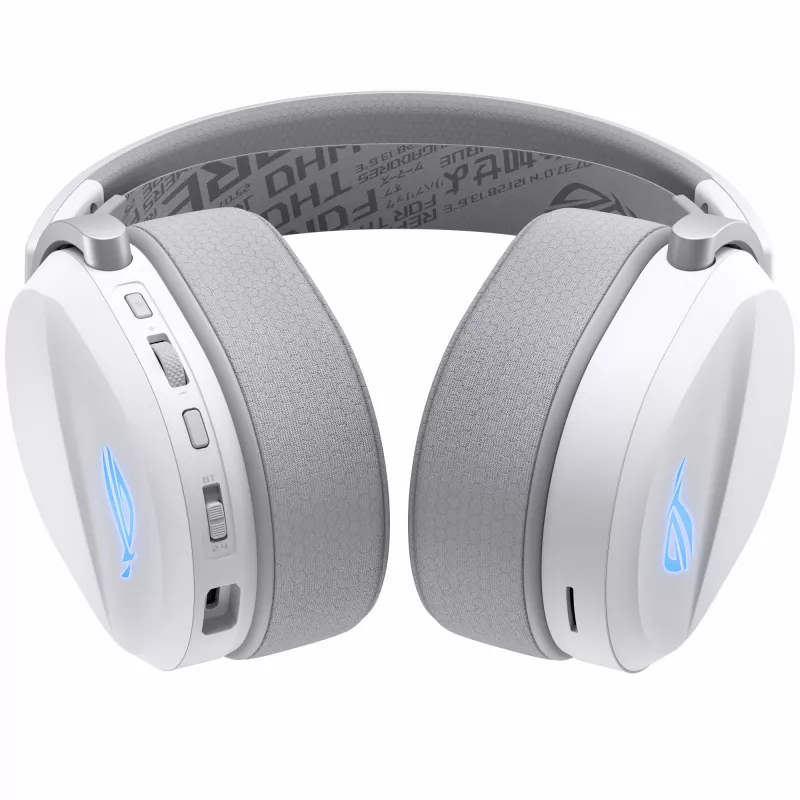 ASUS ROG Pelta ausinės su laidu ir belaidžiu ryšiu, ant galvos, žaidimams, USB Type-C, Bluetooth, baltos
